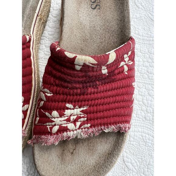 Bass Britton ll canvas red floral slip on platform sandal, women's size 7 1/2 - Picture 7 of 7